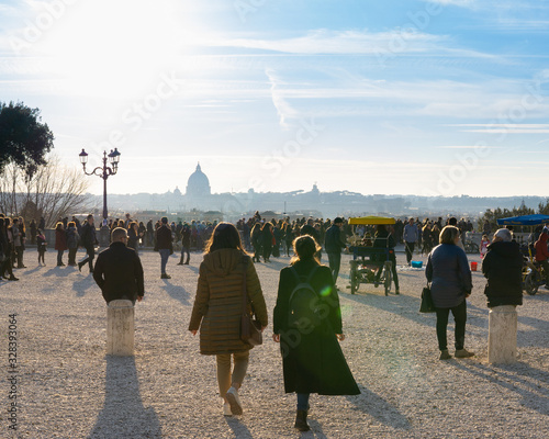 Photography Place Villa-Borghese in Rome on a sunny winter day