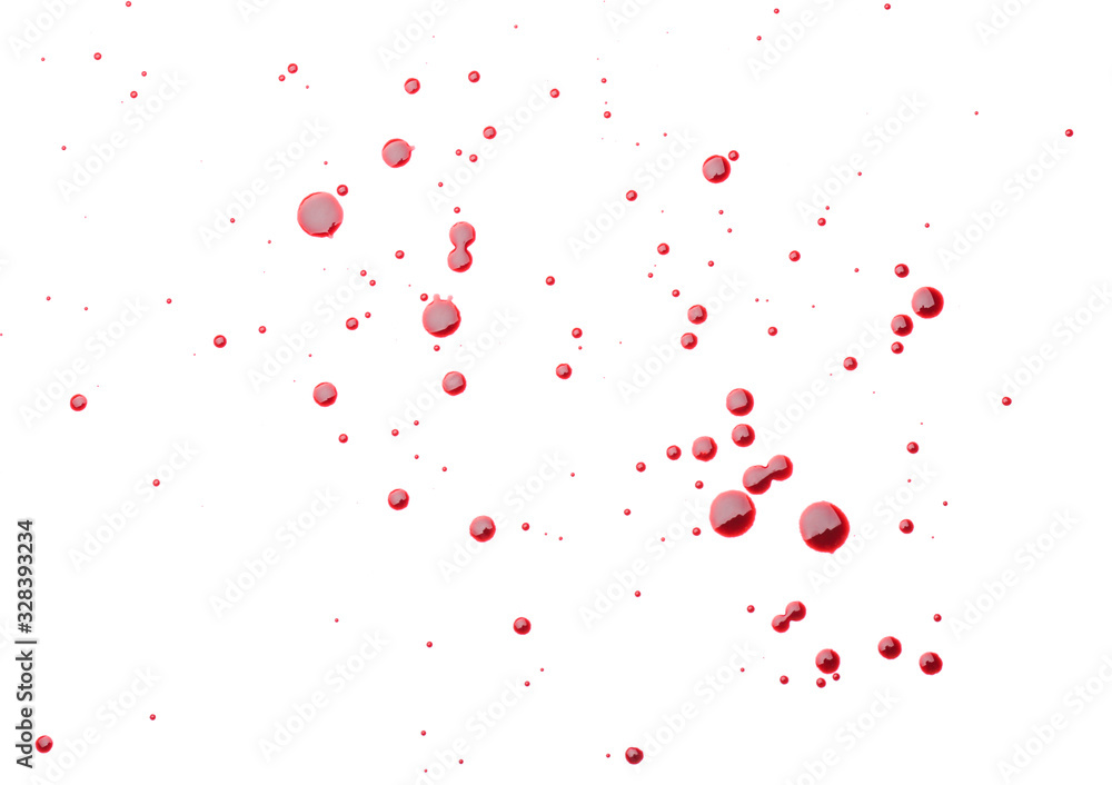 Blood spots on white background