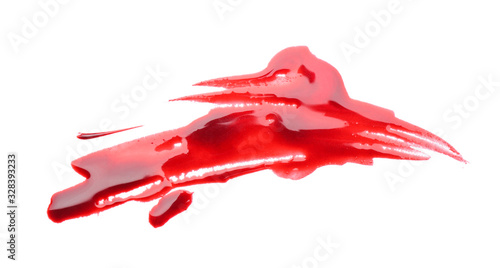 Blood spot on white background