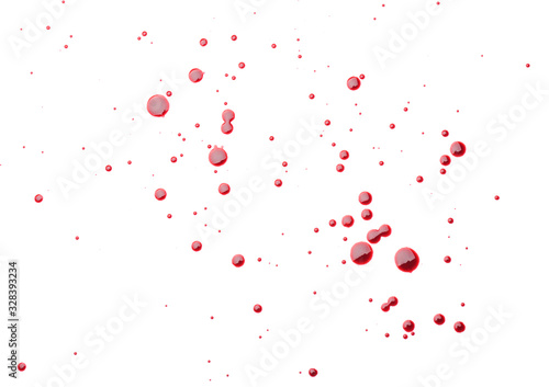 Blood spots on white backgr...