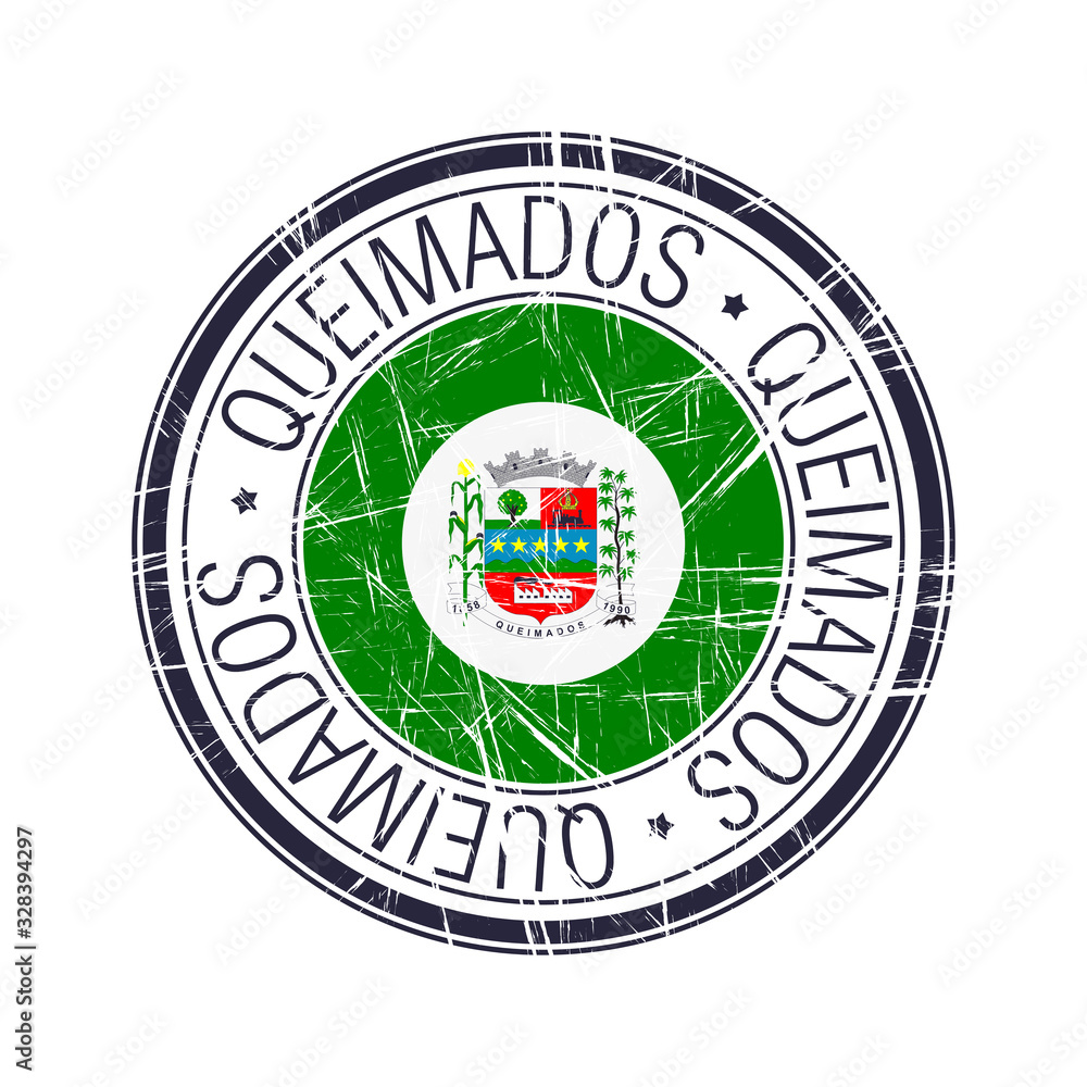 City of Queimados, Brazil vector stamp