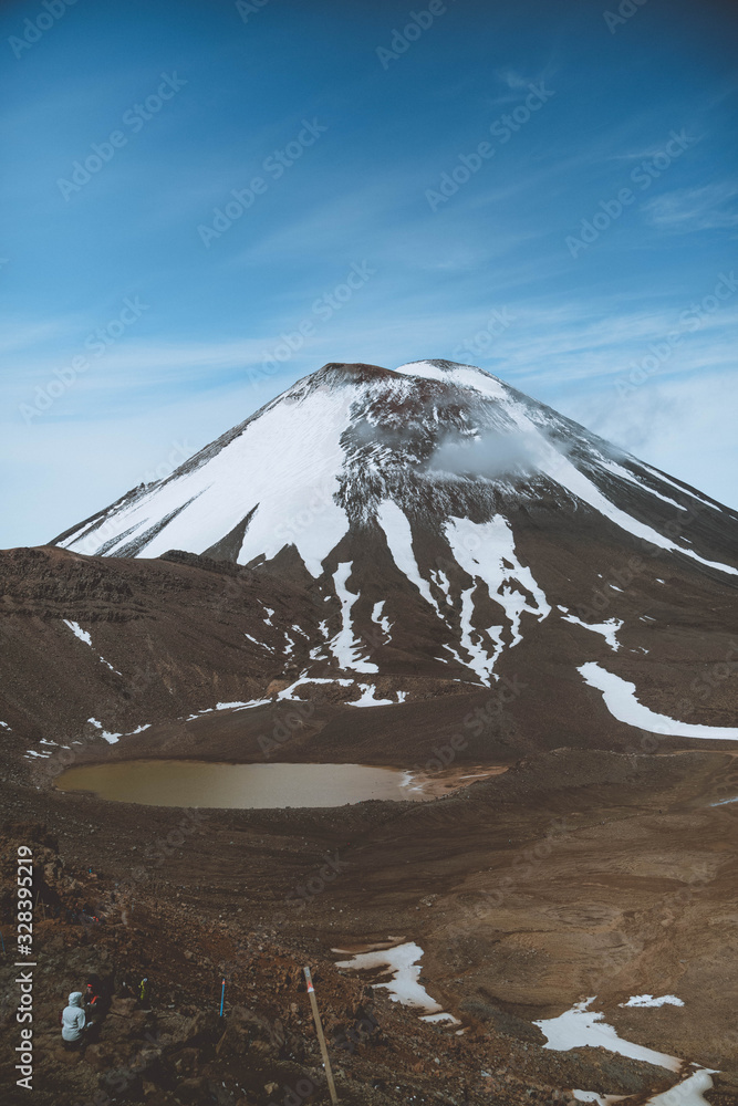 Fototapeta premium Volcano and clouds
