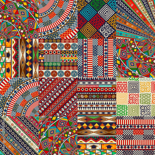 Seamless tribal patchwork