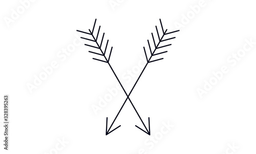 Fototapeta Naklejka Na Ścianę i Meble -  Bow arrows icon. Hunting sport equipment sign. Archer weapon symbol,free vector icon 