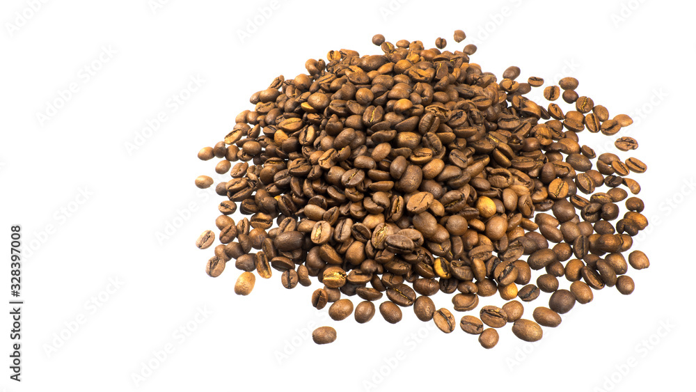 Coffee beans on a white background Coffee beans on a white background