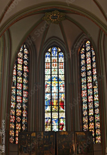high stained glass window
