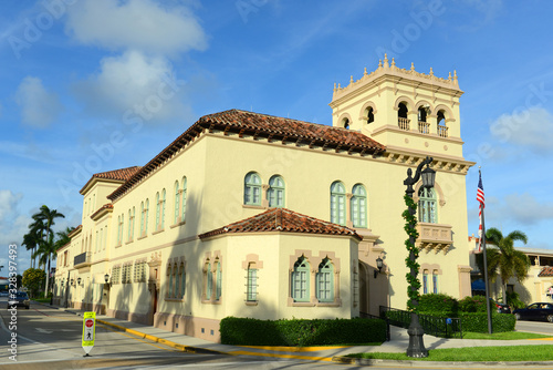 Palm Beach Town Hall was built in 1925 in downtown Palm Beach, Florida FL, USA.