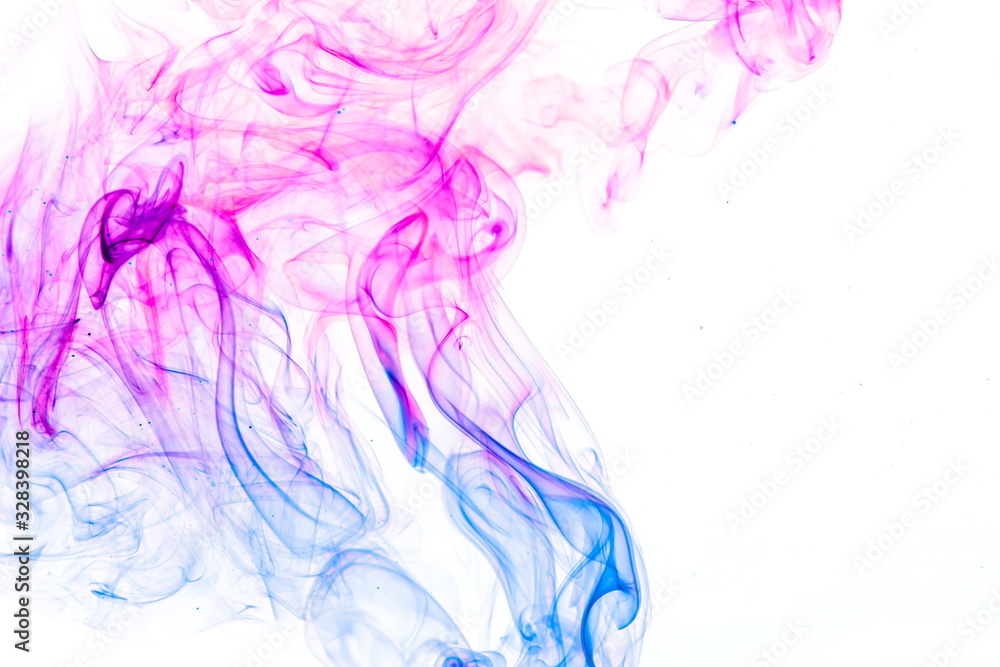Fototapeta premium Colored smoke on white background