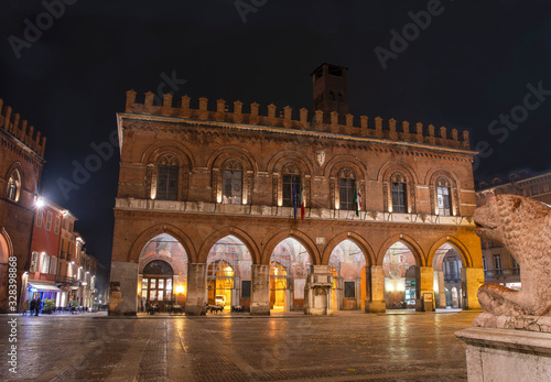 Medieval town square, Cremona, Italy photo