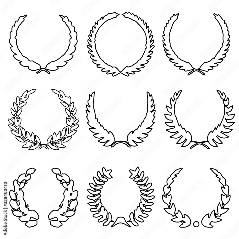 silhouette circular wreath set silhouette circular wreath set