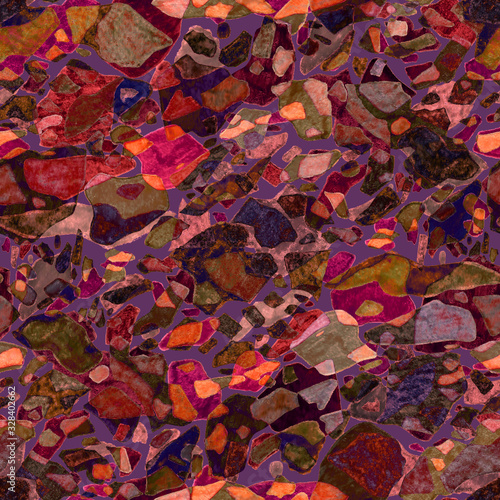 Seamless pattern with hand drawn abstract elements. Ceramic tiles. Colorful t...