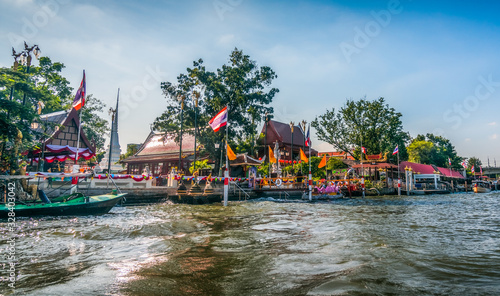 Wat Suwannaram Ratchaworawiharn (Wat Suwan) as Seen from the River photo