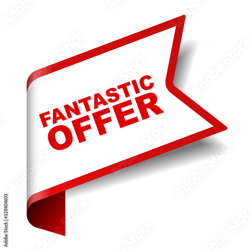 red vector banner fantastic offer