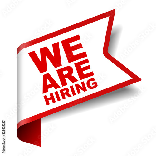 red vector banner we are hiring