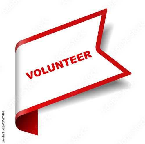 red vector banner volunteer