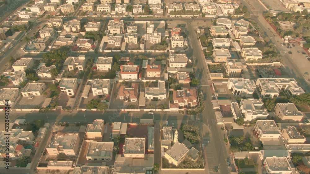 Aerial shot of residential area in Dubai, UAE Aerial shot of residential area in Dubai, UAE