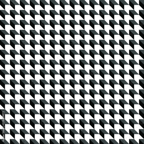 Seamless 3d vector geometric cube pattern background. Abstract monochrome pattern with overlapping squares. Vector illustration. EPS 10