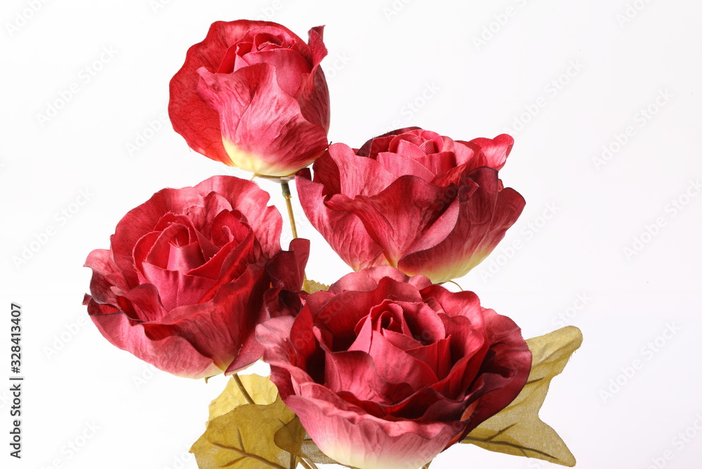 Red colorful textile rose closeup Red colorful textile rose closeup