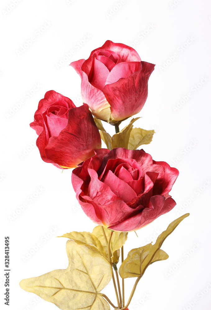 Red colorful textile rose closeup Red colorful textile rose closeup