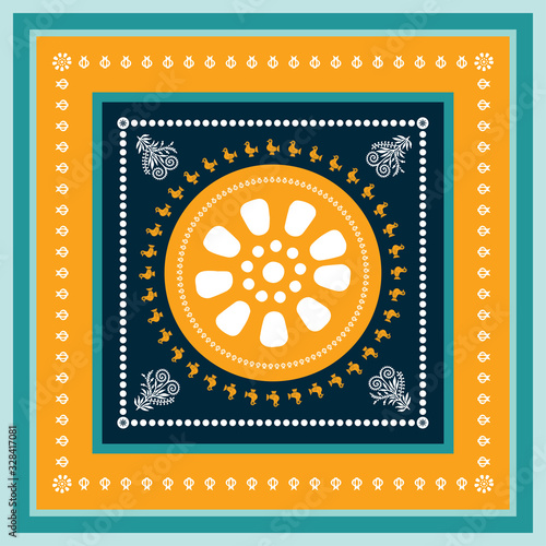 Georgian traditional ornaments. Vector Ornament With Caucasian Motifs. Persian colored carpet.Vector, Illustration.  Rich ornament for fabric design, handmade, interior decoration