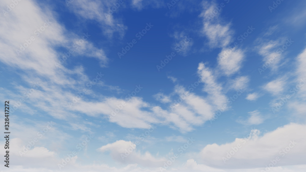 Fototapeta premium Cloudy blue sky abstract background, blue sky background with tiny clouds