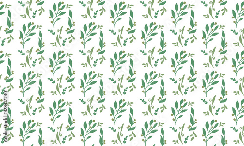 Botanical leaf pattern background  with elegant flower design.