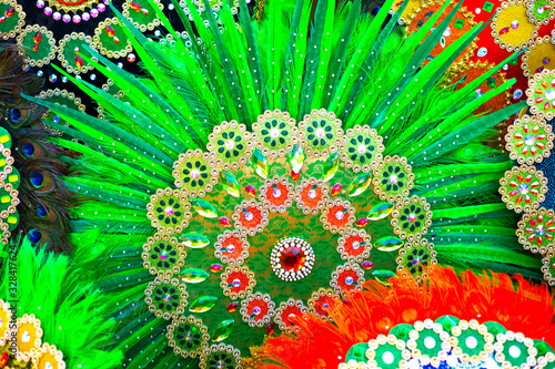 Close detail of carnival dress details.