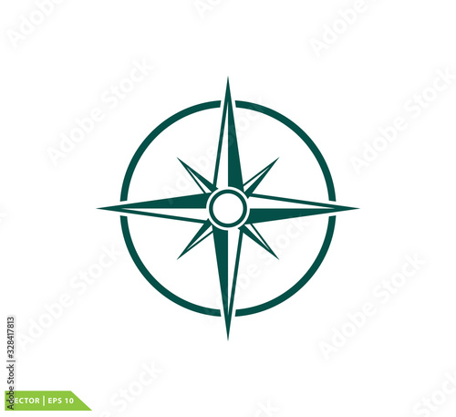 Compass icon vector logo design template