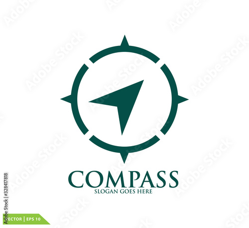 Compass icon vector logo design template