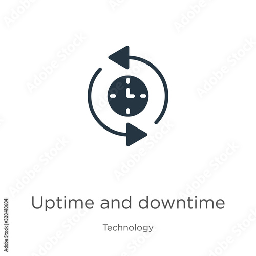 Uptime and downtime icon vector. Trendy flat uptime and downtime icon from technology collection isolated on white background. Vector illustration can be used for web and mobile graphic design, logo,