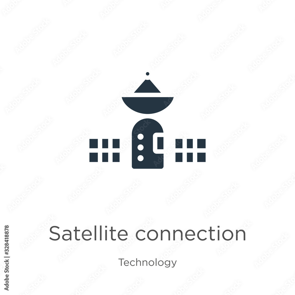 Satellite connection icon vector. Trendy flat satellite connection icon from technology collection isolated on white background. Vector illustration can be used for web and mobile graphic design,