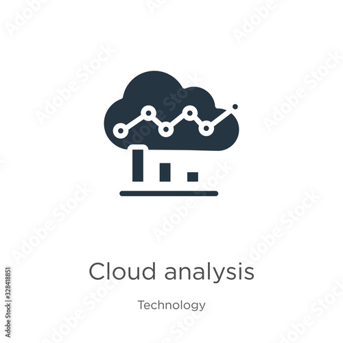 Cloud analysis icon vector. Trendy flat cloud analysis icon from technology collection isolated on white background. Vector illustration can be used for web and mobile graphic design, logo, eps10
