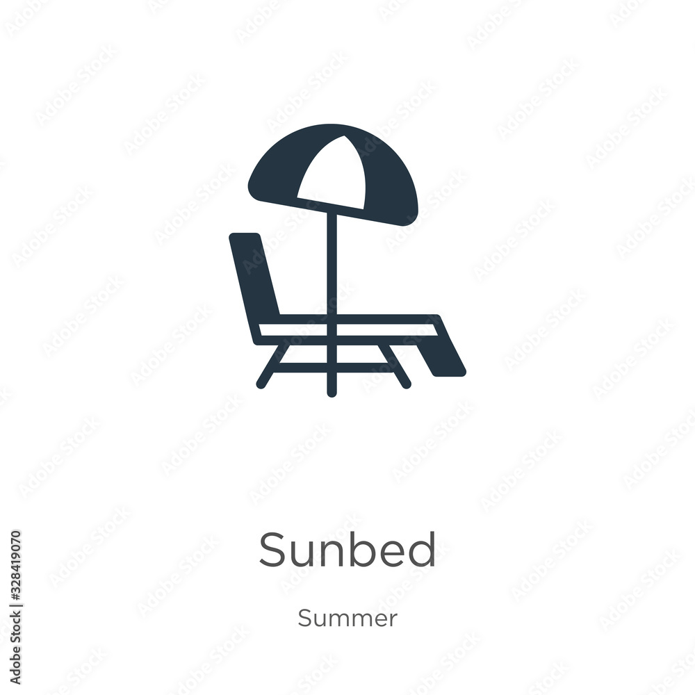 Sunbed icon vector. Trendy flat sunbed icon from summer collection isolated on white background. Vector illustration can be used for web and mobile graphic design, logo, eps10 Sunbed icon vector. Trendy flat sunbed icon from summer collection isolated on white background. Vector illustration can be used for web and mobile graphic design, logo, eps10