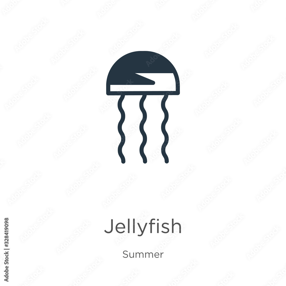 Jellyfish icon vector. Trendy flat jellyfish icon from summer collection isolated on white background. Vector illustration can be used for web and mobile graphic design, logo, eps10