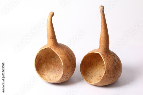 Calabashes on a white background