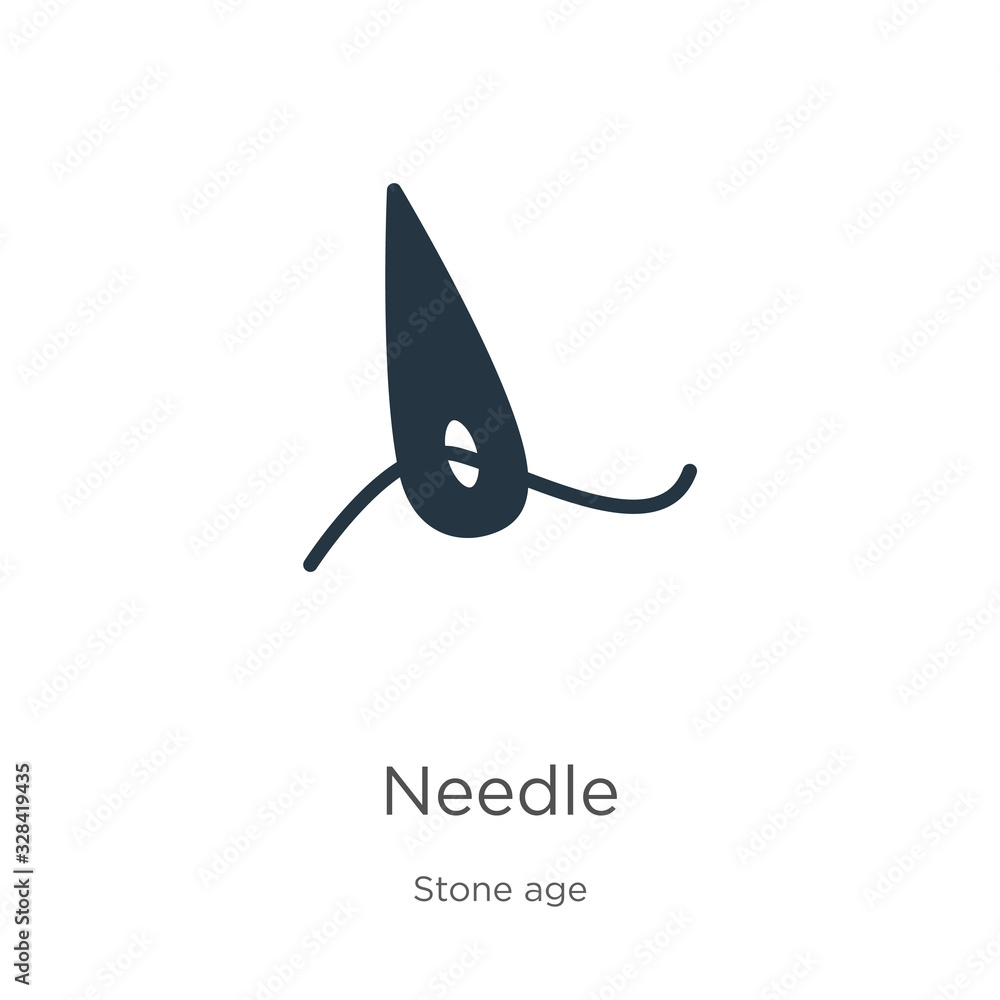 Needle icon vector. Trendy flat needle icon from stone age collection isolated on white background. Vector illustration can be used for web and mobile graphic design, logo, eps10 Needle icon vector. Trendy flat needle icon from stone age collection isolated on white background. Vector illustration can be used for web and mobile graphic design, logo, eps10