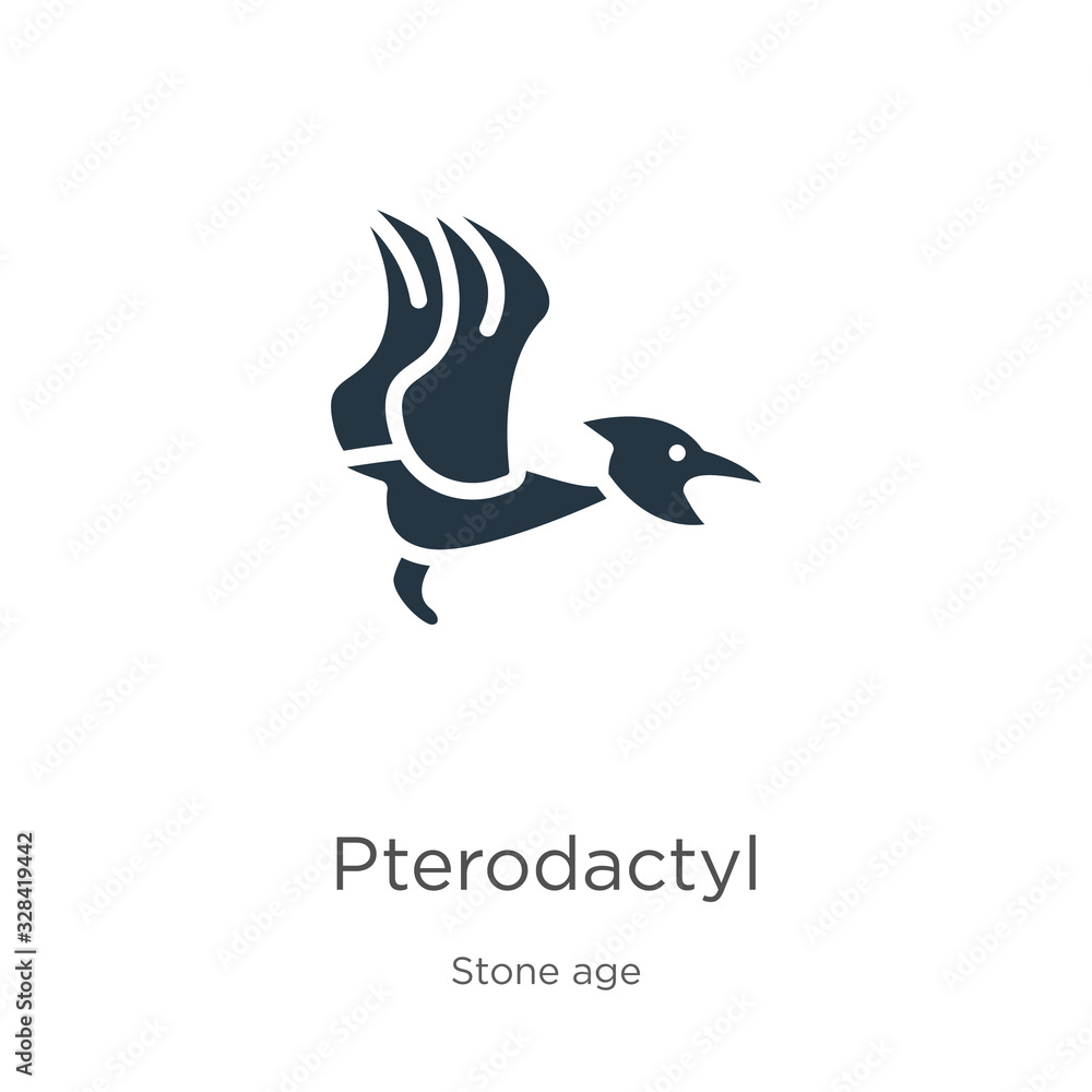 Fototapeta premium Pterodactyl icon vector. Trendy flat pterodactyl icon from stone age collection isolated on white background. Vector illustration can be used for web and mobile graphic design, logo, eps10