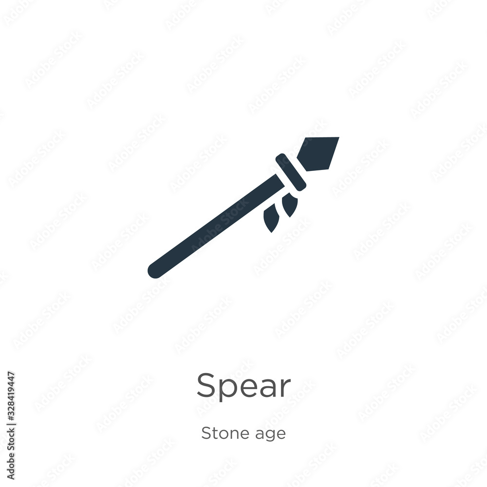 Spear icon vector. Trendy flat spear icon from stone age collection isolated on white background. Vector illustration can be used for web and mobile graphic design, logo, eps10 Spear icon vector. Trendy flat spear icon from stone age collection isolated on white background. Vector illustration can be used for web and mobile graphic design, logo, eps10