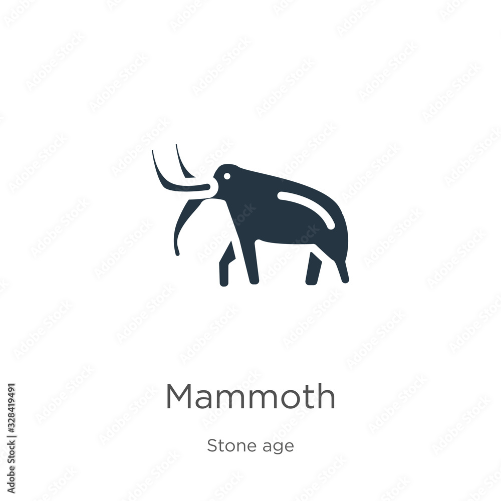 Mammoth icon vector. Trendy flat mammoth icon from stone age collection isolated on white background. Vector illustration can be used for web and mobile graphic design, logo, eps10