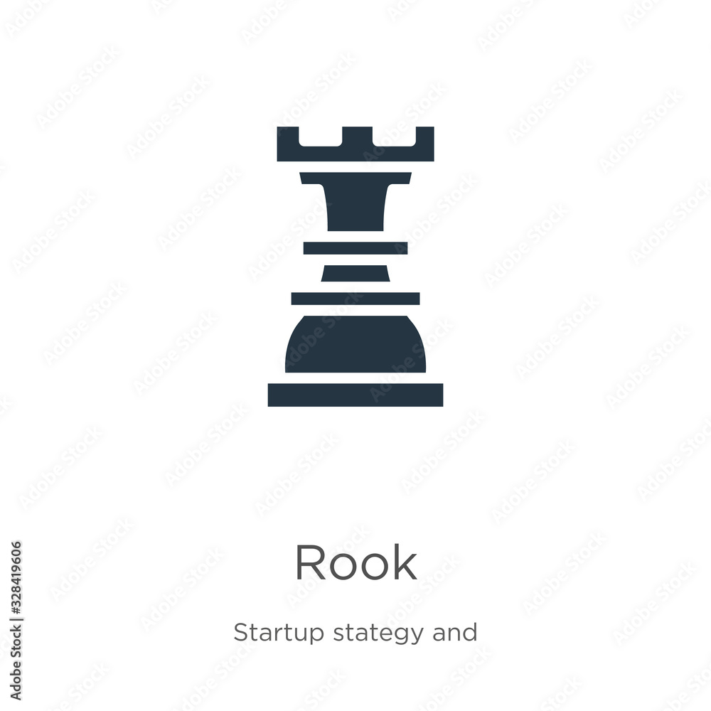 Rook icon vector. Trendy flat rook icon from startup stategy and success collection isolated on white background. Vector illustration can be used for web and mobile graphic design, logo, eps10 Rook icon vector. Trendy flat rook icon from startup stategy and success collection isolated on white background. Vector illustration can be used for web and mobile graphic design, logo, eps10