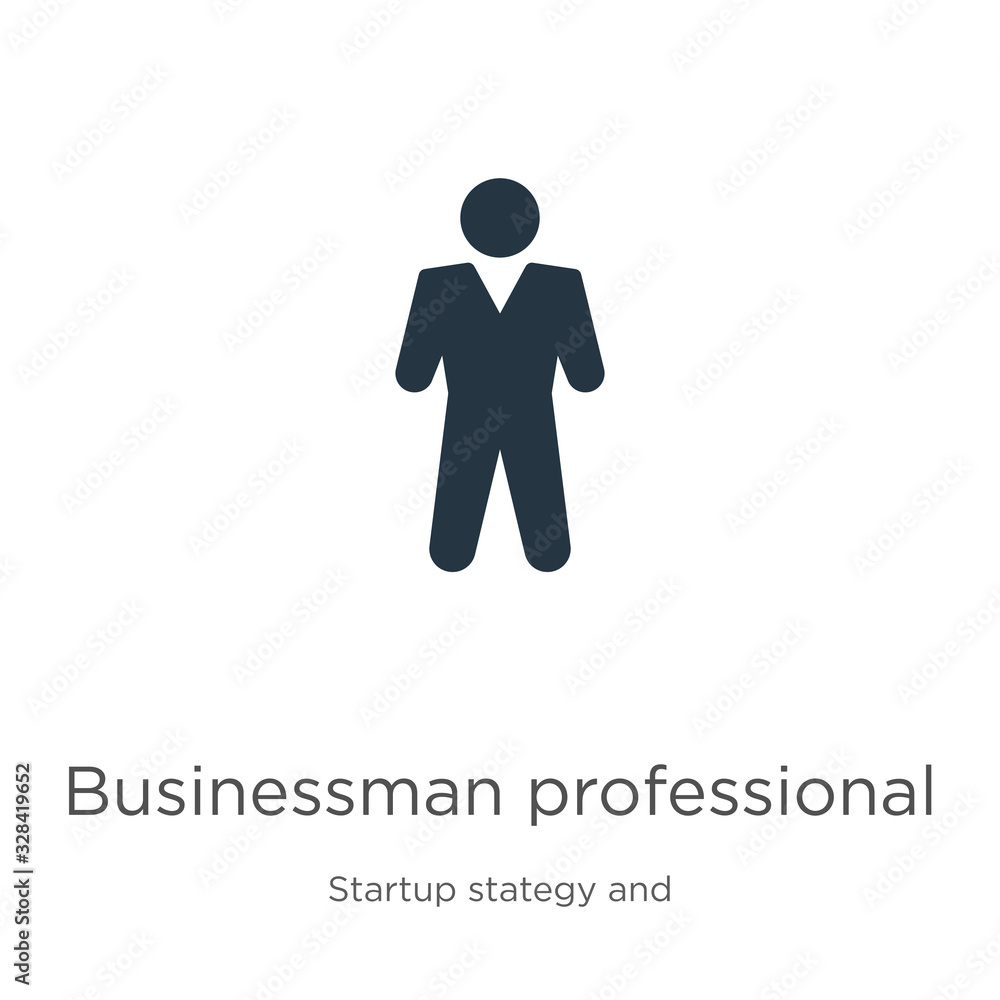 Businessman professional icon vector. Trendy flat businessman professional icon from startup stategy and success collection isolated on white background. Vector illustration can be used for web and Businessman professional icon vector. Trendy flat businessman professional icon from startup stategy and success collection isolated on white background. Vector illustration can be used for web and