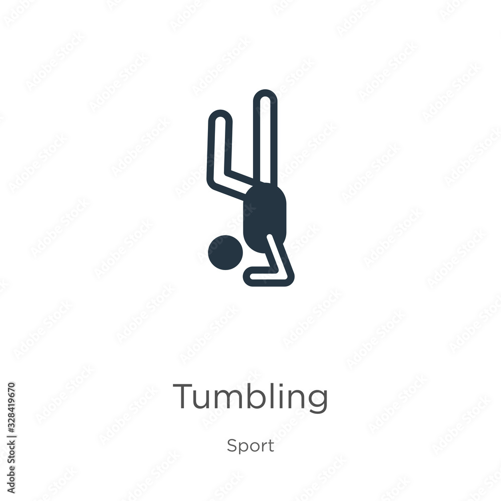 Tumbling icon vector. Trendy flat tumbling icon from sport collection isolated on white background. Vector illustration can be used for web and mobile graphic design, logo, eps10 Tumbling icon vector. Trendy flat tumbling icon from sport collection isolated on white background. Vector illustration can be used for web and mobile graphic design, logo, eps10