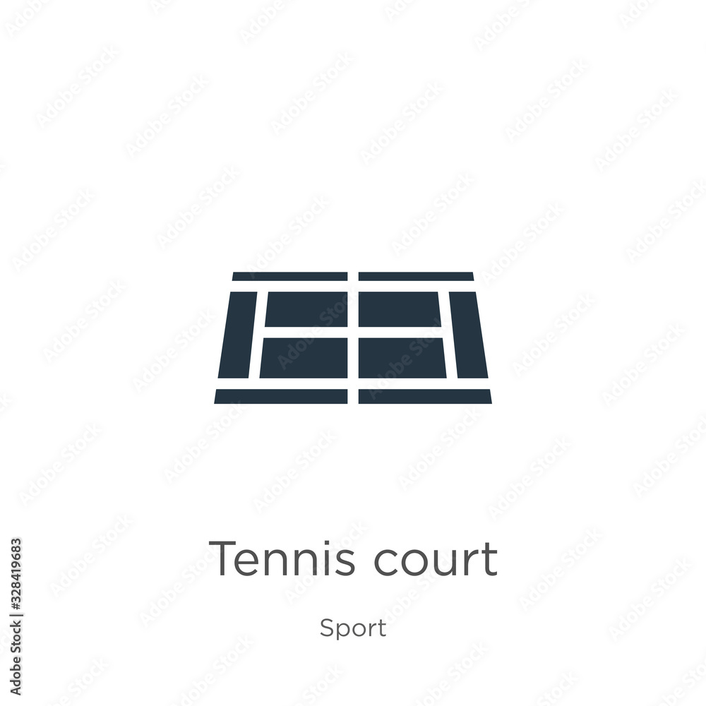 Tennis court icon vector. Trendy flat tennis court icon from sport collection isolated on white background. Vector illustration can be used for web and mobile graphic design, logo, eps10 Tennis court icon vector. Trendy flat tennis court icon from sport collection isolated on white background. Vector illustration can be used for web and mobile graphic design, logo, eps10