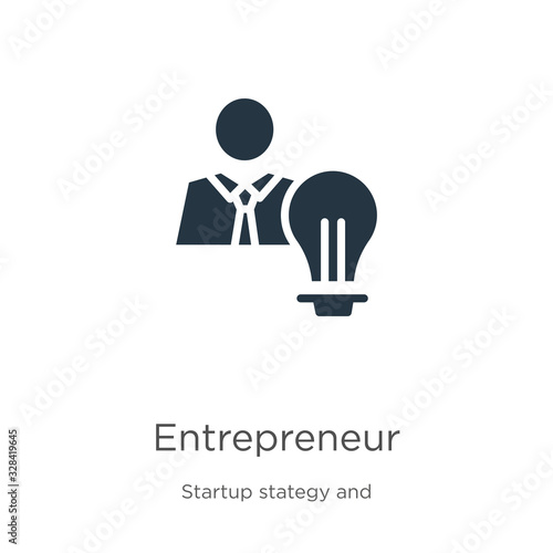 Entrepreneur icon vector. Trendy flat entrepreneur icon from startup stategy and success collection isolated on white background. Vector illustration can be used for web and mobile graphic design,