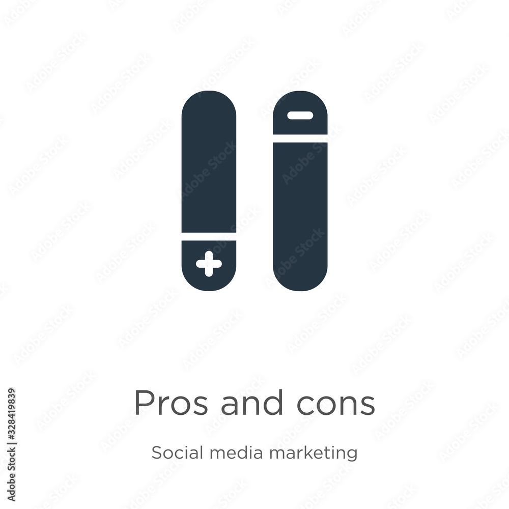 Pros and cons icon vector. Trendy flat pros and cons icon from social collection isolated on white background. Vector illustration can be used for web and mobile graphic design, logo, eps10 Pros and cons icon vector. Trendy flat pros and cons icon from social collection isolated on white background. Vector illustration can be used for web and mobile graphic design, logo, eps10