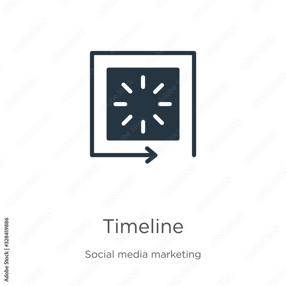 Timeline icon vector. Trendy flat timeline icon from social media marketing collection isolated on white background. Vector illustration can be used for web and mobile graphic design, logo, eps10 Timeline icon vector. Trendy flat timeline icon from social media marketing collection isolated on white background. Vector illustration can be used for web and mobile graphic design, logo, eps10