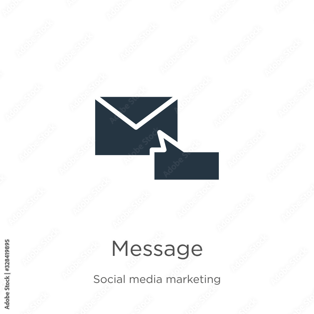 Message icon vector. Trendy flat message icon from social media marketing collection isolated on white background. Vector illustration can be used for web and mobile graphic design, logo, eps10 Message icon vector. Trendy flat message icon from social media marketing collection isolated on white background. Vector illustration can be used for web and mobile graphic design, logo, eps10