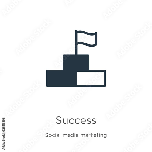 Success icon vector. Trendy flat success icon from social media marketing collection isolated on white background. Vector illustration can be used for web and mobile graphic design, logo, eps10
