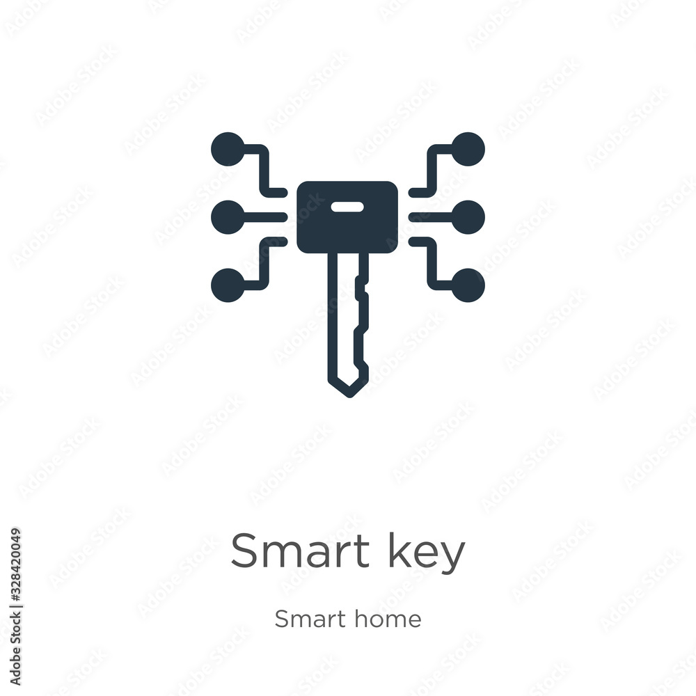 Smart key icon vector. Trendy flat smart key icon from smart house collection isolated on white background. Vector illustration can be used for web and mobile graphic design, logo, eps10 Smart key icon vector. Trendy flat smart key icon from smart house collection isolated on white background. Vector illustration can be used for web and mobile graphic design, logo, eps10