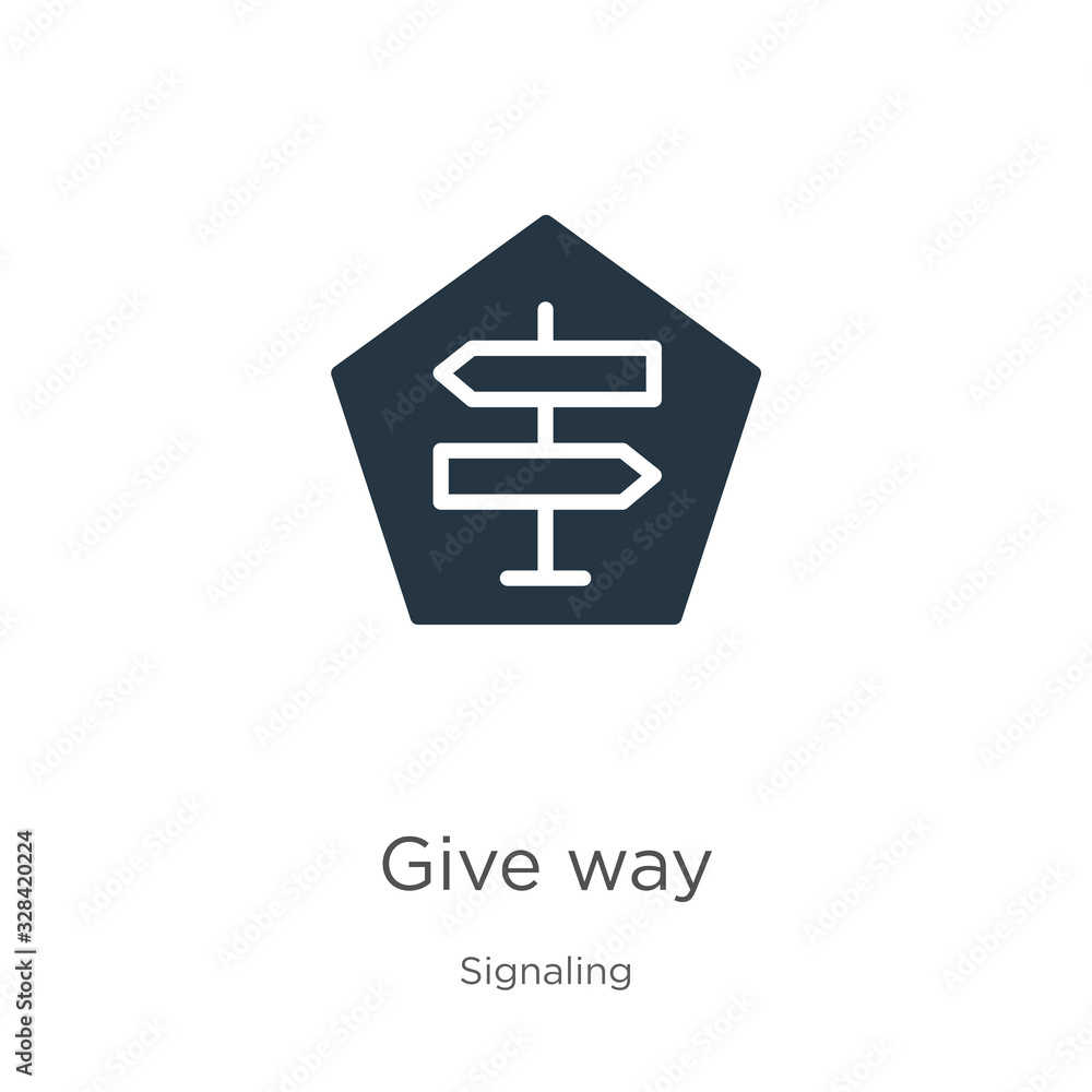 Fototapeta premium Give way icon vector. Trendy flat give way icon from signaling collection isolated on white background. Vector illustration can be used for web and mobile graphic design, logo, eps10